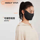 MOLY VIVI防晒口罩夏季新款遮阳透气不勒耳护眼角骑行防晒面罩魔力薇薇 经典黑