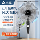 志高（CHIGO）电风扇落地扇家用台式夏天小宿舍遥控立式摇头工业大风力电扇 20英寸强劲风机械三档五叶【纯铜加长线款】