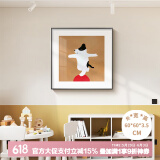 好久不见卡通小狗装饰画儿童房墙壁画正方形小单幅餐边柜摆画客厅挂画