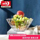 青苹果水晶系列玻璃果盘大号轻奢家用客厅婚庆装饰9.4英寸
