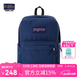 JANSPORT杰斯伯双肩包男旅行背书包电脑包女休闲学生校园情侣520 4QUE003海军蓝/藏青色-侧袋+隔层