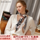 玛丽亚·古琦（MARJA KURKI）丝巾真丝女大方巾妈妈礼盒装 高档桑蚕丝围巾丝绸礼物 希望与梦想 灰米色