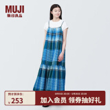 无印良品（MUJI）女式马德拉斯格纹吊带连衣裙女装裙子格子裙纯棉全棉长裙BC2IIA4S 蓝色格纹 S 155/80A