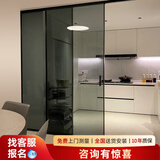 森潮 厨房推拉门钛镁合金窄边三联动吊轨长虹玻璃门卫生间门折叠门 1635边框地轨免费升超科技灰玻/㎡