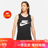 耐克NIKE男 运动背心 圆领无袖 柔软舒适 AR4992-013 黑2XL