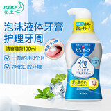 花王（KAO）泡沫牙膏正畸牙膏防蛀杀菌防口臭舌苔清洁牙膏190ml 清凉薄荷