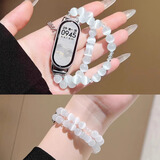 炫戴（XUANDAI）紫晶猫眼石丨小米手环10表带水晶小米手环9/8腕带nfc版夏天7/6手表带女生手链5/3/4智能运动配件 猫眼白月光水晶链（腕围约14-15cm） 适用：小米手环10/10陶瓷版