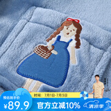 芬腾 珊瑚绒睡衣女冬季加厚法兰绒开衫加绒休闲秋冬款家居服套装 灰兰 L