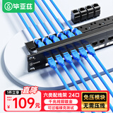 毕亚兹 六类配线架24口 免打直通配线架 CAT6非屏蔽直通模块网络配线架 TT86