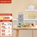 北鼎（Buydeem）电炖锅 家用蒸汽锅 蒸炖一体多功能锅 全自动预约电煮锅智能可视电炖锅 煲炖隔水炖盅电汤锅 全家福|浅杉绿G56A+猪猪盒*2+大炖盅 10L
