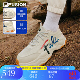 FILA FUSION官方潮牌斐乐女鞋BUBBLE泡泡鞋时尚百搭休闲运动鞋女 米色-AG经典款 厚底增高 37.5