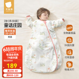 贝肽斯睡袋婴儿春夏恒温新生儿童宝宝睡袋一体式防踢被惊跳包被睡衣连体 天竹×恒温【春秋双层 室温20-26°】童话庄园 M码【适合身高62-85cm】建议年龄9个月-2岁