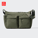 优衣库男装女装休闲挎包单肩包防泼水背包肩带可调节25新款479281 57 深橄榄色 均码(33.5 × 11 × 26.5 cm)