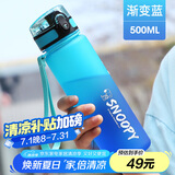 史努比（SNOOPY）儿童水杯夏季便携大容量耐摔防漏喝水杯男女小学生一键直饮杯子蓝