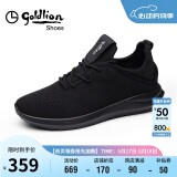 金利来（goldlion）男士时尚舒适透气轻质休闲鞋591820407APQ-黑色-38码
