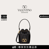 华伦天奴VALENTINO[礼物]女士 VLOGO SIGNATURE 迷你水桶包 黑色 均码