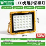 亚明照明亚明LED防爆灯仓库车间化工厂加油站防腐防水亚明防爆投光灯户外 80W方款-亚明LED防爆灯投光灯