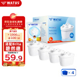 WATUS德国原装进口滤芯适用Brita碧然德过滤水壶净水器 适配Brita碧然德滤芯4枚装