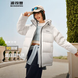 波司登（BOSIDENG）25年新款羽绒服90绒女短款连帽保暖防风宽松厚外套B250245112XS 糙白|8003-白噪清冷风 XL 175/96A 130斤-140斤