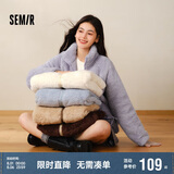 森马（Semir）外套女插肩袖珊瑚绒仿羊羔毛2024冬季立领宽松夹克109724108003
