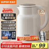 苏泊尔（SUPOR）墩墩大容量电水壶热水壶 2L大容量全钢无缝电热水壶 304不锈钢烧水壶 SW-20T06A