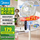 美的（Midea）【劲风酷爽】七叶轻音柔风电风扇家用遥控落地扇台式桌面小型风扇大风力节能立式摇头电扇 SAH30BK