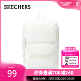 斯凯奇（Skechers）双肩包男女红色书包时尚大容量休闲运动旅行背包L320U196 棉花糖白/0074