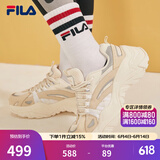 FILA斐乐SOFIA鱼刺鞋女鞋跑步鞋复古老爹鞋女增高鞋休闲鞋 奶白/米色-GA 36.5