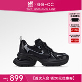 GG-CC【明星同款】月落星河银色厚底老爹鞋女2023秋季新款G23X4317 黑色 皮面 37