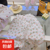 儿童夏季防蚊裤哈伦裤透气百搭男童女童灯笼裤长裤韩版休闲裤 郁金香 120