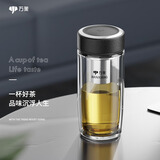 万象（WANXIANG）玻璃杯商务办公水杯V17L礼盒装送礼360ML双层圆弧杯体带滤网水杯
