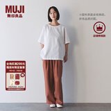 无印良品（MUJI）女式 汉麻 宽版裤 裤子女款 休闲裤阔腿裤长裤女装  25年夏季 深橙色 BE1VLA5S L （165/70A）