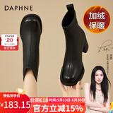 达芙妮（DAPHNE）高跟短靴品牌女靴粗跟瘦瘦靴2023新款马丁靴秋冬季加绒保暖时装靴 黑色 37