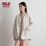 无印良品（MUJI）女式抓绒开衫 女士睡衣上衣可外穿外套 单件家居服秋冬长袖女装 象牙色 L（165/88A）