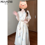 棉致法式温柔新中式连衣裙女夏季2025新款高级感国风收腰气质显瘦长裙 8881图片色【高品质55】 L 100-115斤