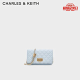 CHARLES&KEITH经典菱格链条小方单肩斜挎包包女包生日礼物七夕礼物CK2-70160131 Sea Salt Blue海盐蓝（新色） 小包