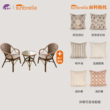 紫叶（ziye）藤椅三件套组合休闲藤编沙发编织户外茶桌椅竹藤小茶几阳台桌椅