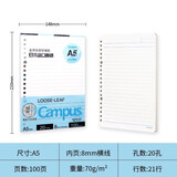 国誉（KOKUYO）【热门商品】日本活页本B5横线替芯纸Campus原纸方格活页纸活页本内芯A5活页芯学生笔记本本子文具 【A5单本装】横线1本100张