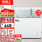 南极人冰柜 家用商用冷藏冷冻转换小冰柜 小型租房卧式冰柜 母乳柜节能省电迷你冰柜 166升【一级能效，可放约150斤肉】 166L