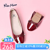 reemoor睿慕芭蕾透气舒适鞋婚鞋2025夏季女鞋防滑平底单鞋女百搭红色 经典款 酒红色 37