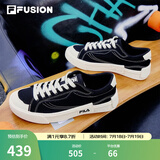 FILA FUSION斐乐男鞋POP帆布鞋潮牌男子潮流板鞋街拍运动休闲鞋男 黑-BK 45