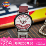 Dickies手表中性男表女表运动石英表尼龙带浅红色送男友礼物CL-274V4-84