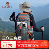 骆驼户外登山包旅游旅行轻便大容量双肩包骑行跑步男女包1F01O018灰色