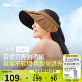 蕉下（beneunder）女士百褶贝壳黑胶防晒帽遮阳帽子女太阳帽防紫外线空顶帽BM56124