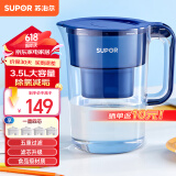 苏泊尔过滤净水器 家用滤水壶 自来水过滤器净水壶家用多重精滤厨房净水器滤水器J-UF03 净水壶UF03【一壶四芯】