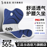 思菲其护腰坐垫靠垫护腰久坐神器人体工学椅支撑腰部坐靠背一体座椅垫 支撑款-北欧蓝【160以内】 超强支撑-舒适护腰
