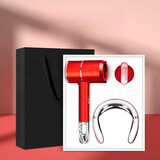 爱奢尔年会礼品实用送员工年终纪念奖品元旦礼物女生男士颈部颈椎按摩仪护脖子颈椎按摩器客户新年伴手礼 高档颈部颈椎按摩仪礼盒吹风机套装红色 公司活动周年庆纪念品定制送伴娘伴郎老婆生日礼物女士