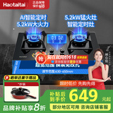 Haotaitai燃气灶双灶明星同款 5.2KW一级能效家用天然气液化气煤气灶台式嵌入式具定时灶方架铜盖鸳鸯猛火炉 定时灶【双璇猛火】2192A 天然气