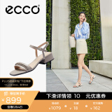 爱步（ECCO）凉鞋女 夏季方头一字带通勤休闲粗跟凉鞋 塑雅291383 灰粉色29138301386（牛皮） 37