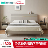 林氏家居床双人床1.5米高箱储物床现代简约榻榻米床收纳单人床家具JH4A 实木排骨架|灰床+床垫 1500mm*2000mm